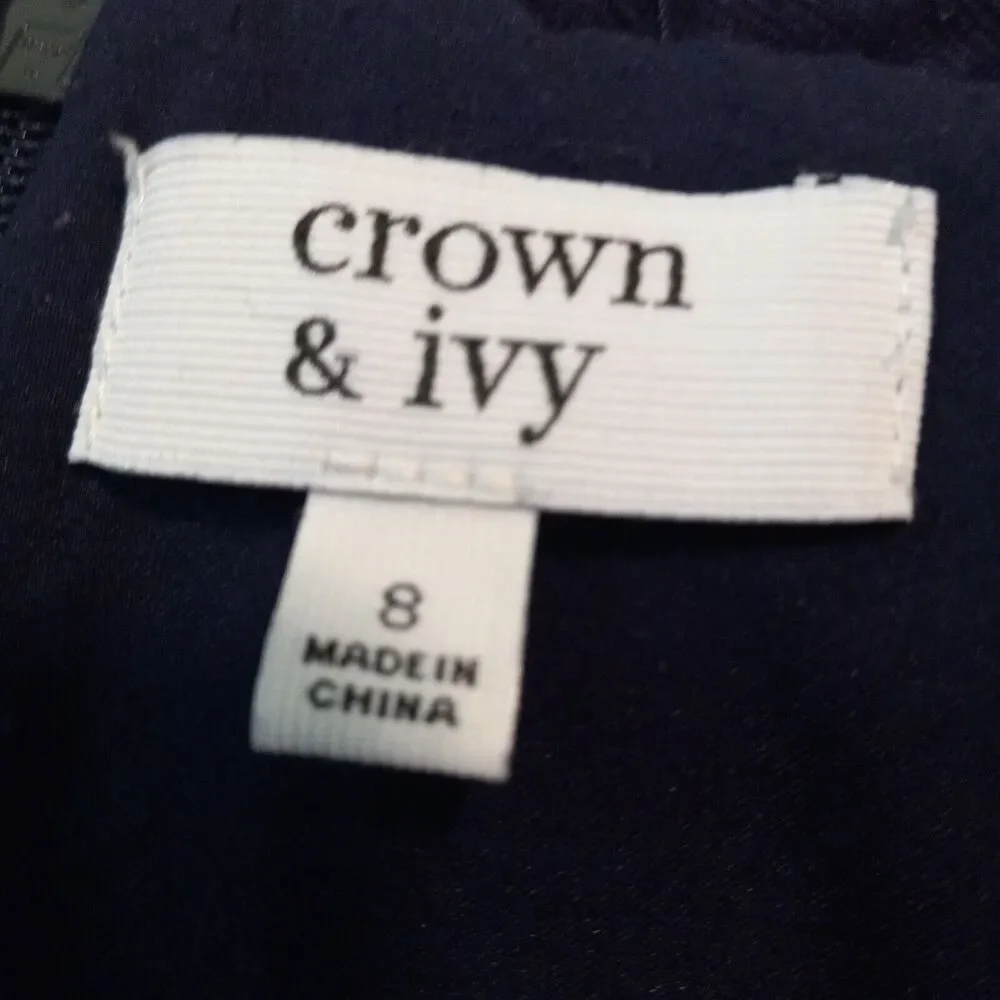 Crown and Ivy Aline Velvet Corduroy Skirt-Size 8-Lined-Button Detail-Zip Close